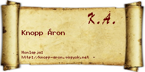 Knopp Áron névjegykártya