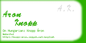 aron knopp business card
