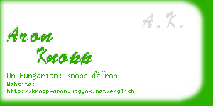 aron knopp business card